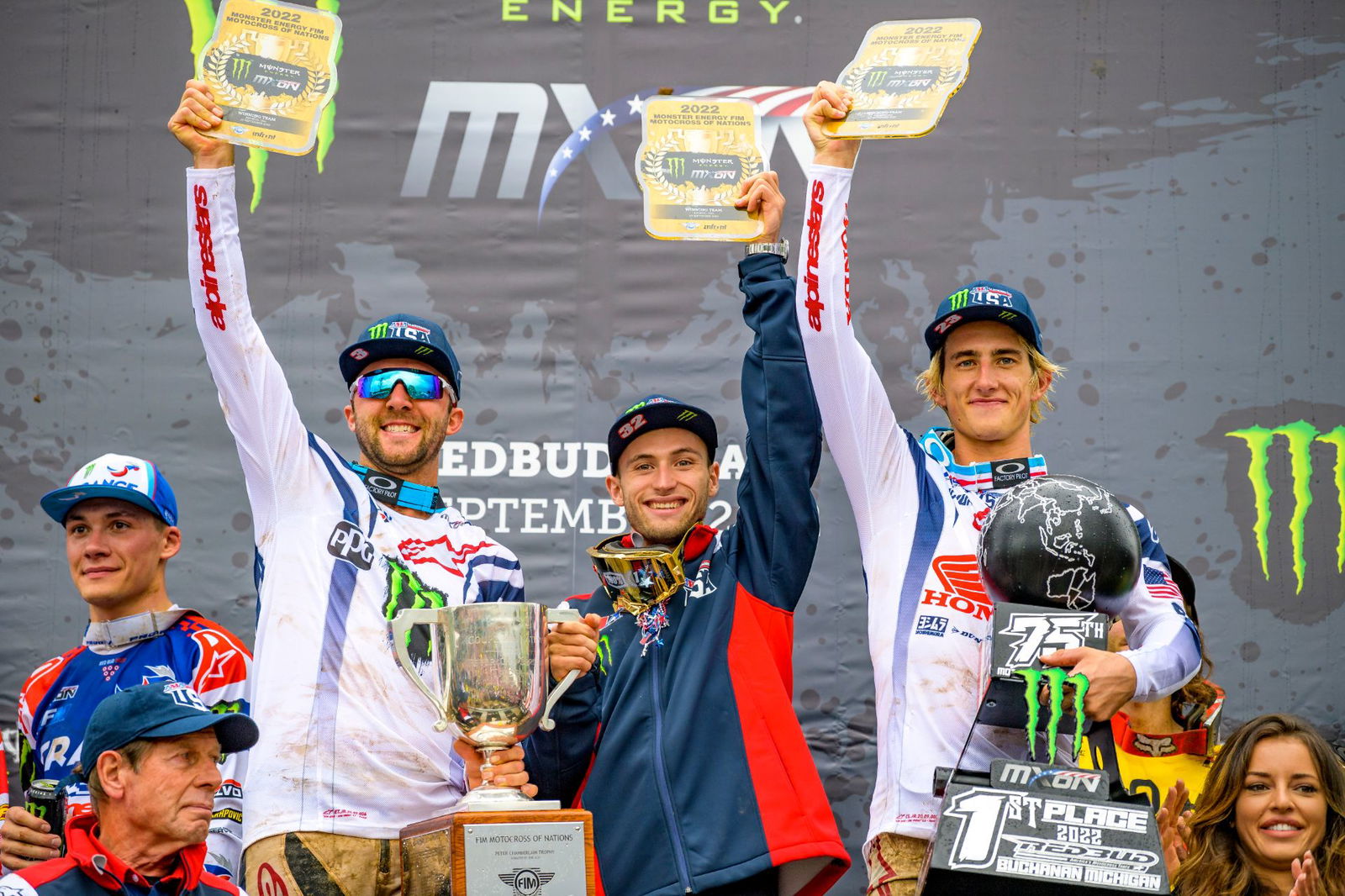 Eli Tomac, Justin Cooper, Chase Sexton, 2022 Motocross of Nations. - Yamaha